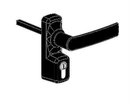 Manoeuvre extérieur Oltre avec cylindre FAPIM - noir 9005 - 8568A/37