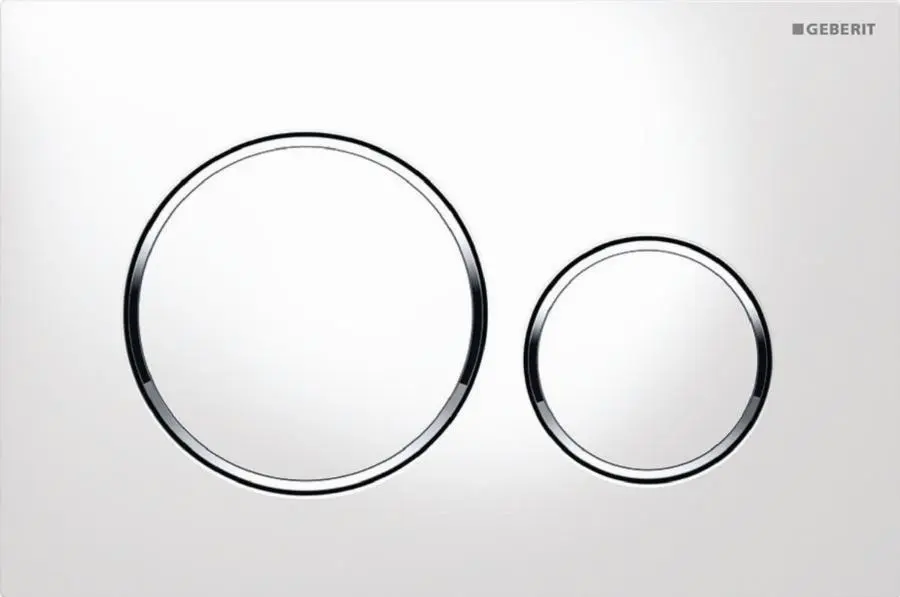 Plaque de déclenchement Sigma 20 pour rinçage - GEBERIT -  double touche blanc/chromé brillant - 115.882.KJ.1