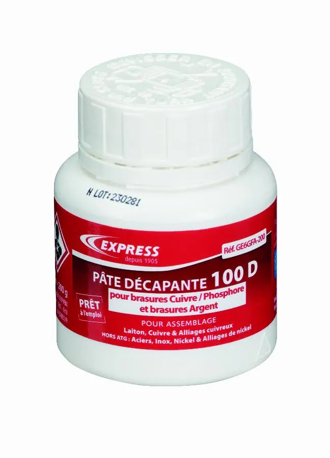 Pate décapante EXPRESS 200 g - Brasures Cuivre/Phosphore-Argent - GE6GFA-200
