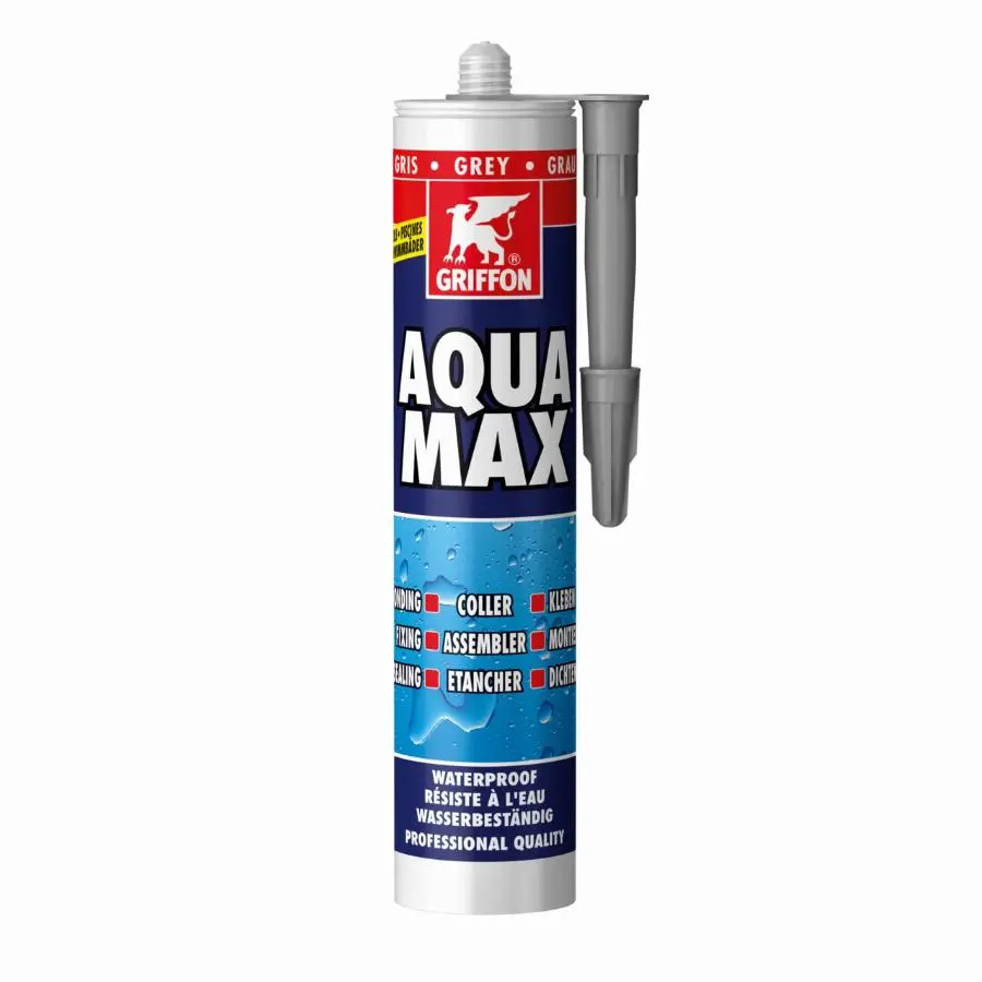 Aqua max mastic-colle spécial piscine cartouche 425GR gris - GRIFFON - 6311697