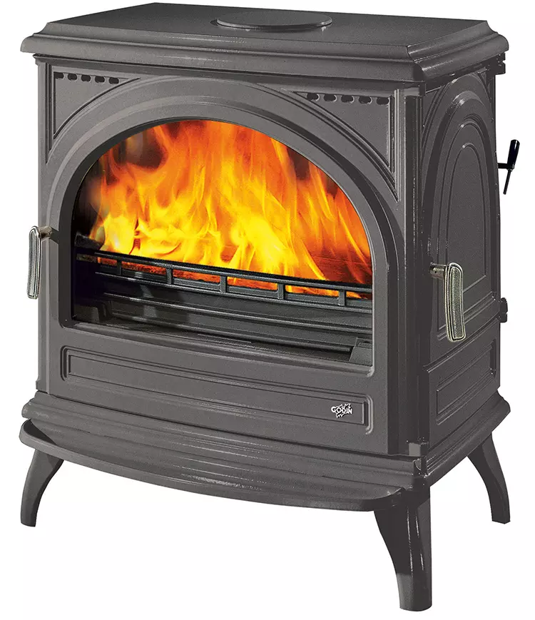 Poêle bois bûche GODIN Petit Carvin 9Kw - Anthracite - 366102