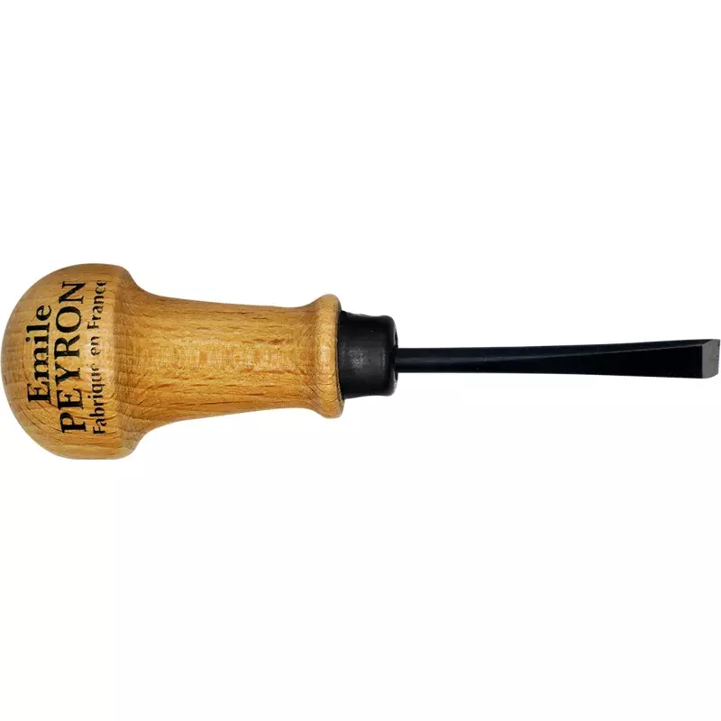 Gouge de sculpteur plate droite 10 mm - Manche bois - EMILE PEYRON - 116P