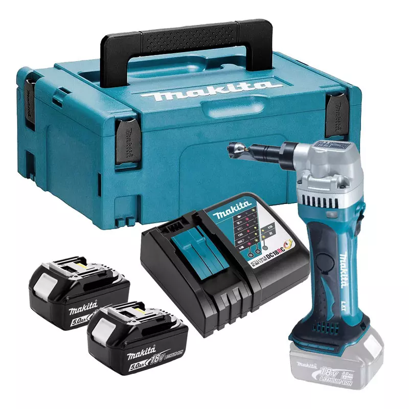 Grignoteuse 18 V LXT  MAKITA - avec 2 batteries 18V 5.0Ah - chargeur - MakPac - DJN161RTJ