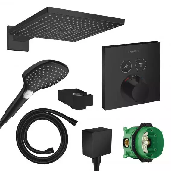 Pack encastré avec mitigeur thermostatique ShowerSelect noir mat - 27939670