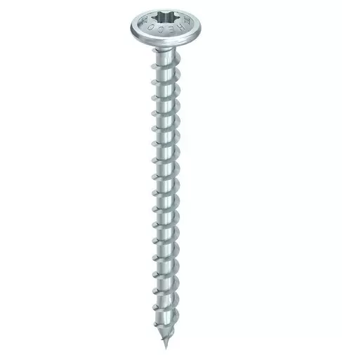Vis HECO - Topix Plus - Acier zingué blanc - Tête ronde large