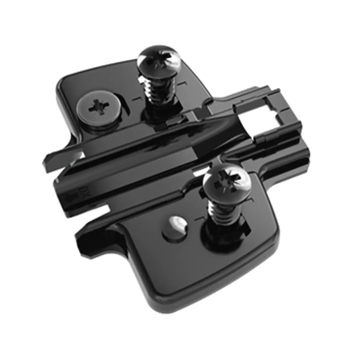 Embase de charnière cruciforme D 0 à visser avec vis Euro prémontées - Noir obsidienne - HETTICH - 9091803