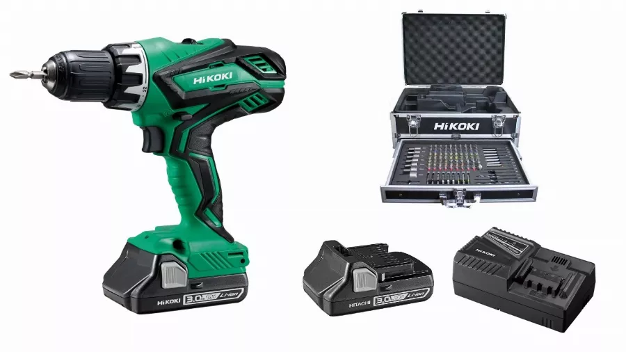 Perceuse visseuse 18V 3.0Ah DS18DJLWBZ  HIKOKI - batteries + chargeur + coffret alu 100 pièces - KC18DJLWBZ