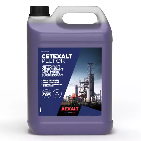 Cetexalt Plufor - Dégraissant industriel surpuissant - Bidon - 4 x 5 Litres - AEXALT - I534