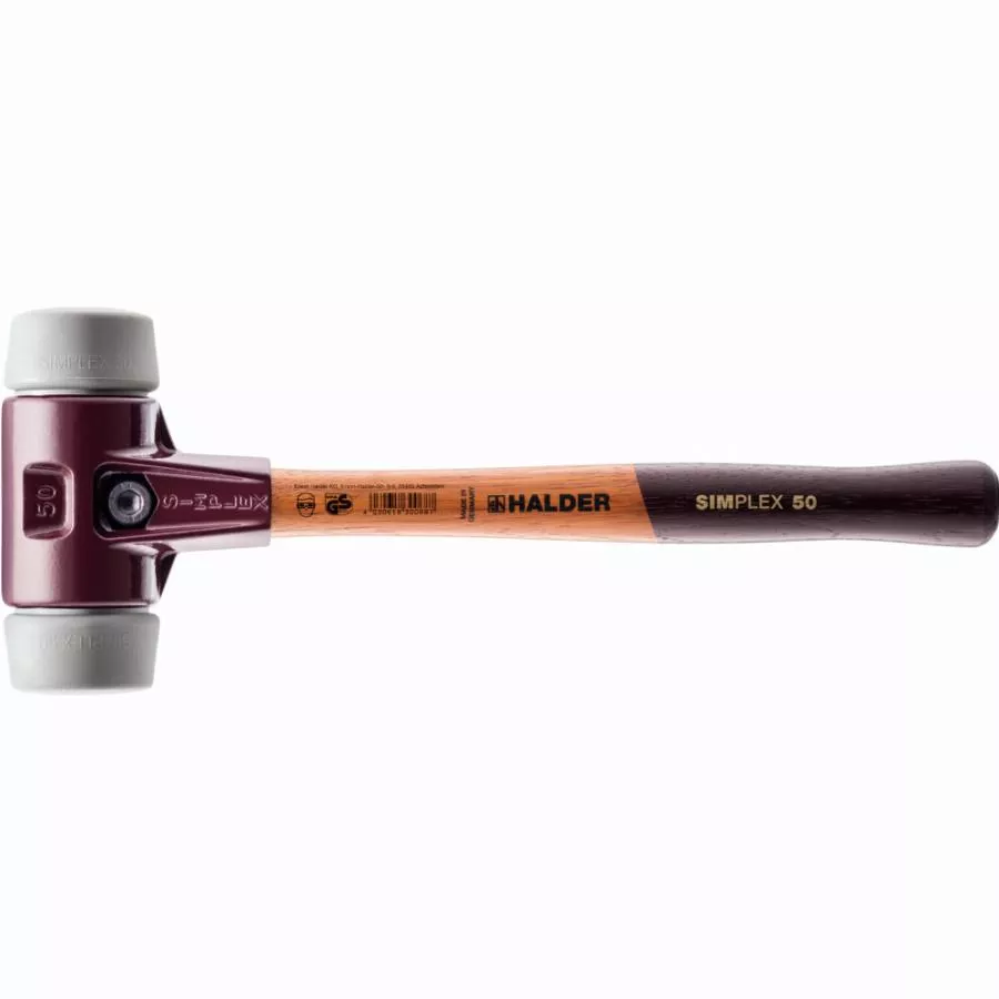 Maillet HALDER SIMPLEX TPE moyen avec boîtier en fonte malléable et manche en bois - D=80 mm - 3003.080