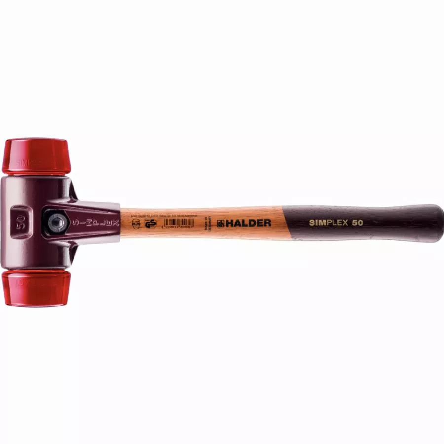 Maillet HALDER SIMPLEX Plastique avec boîtier en fonte malléable et manche en bois - D=60 mm - 3006.060