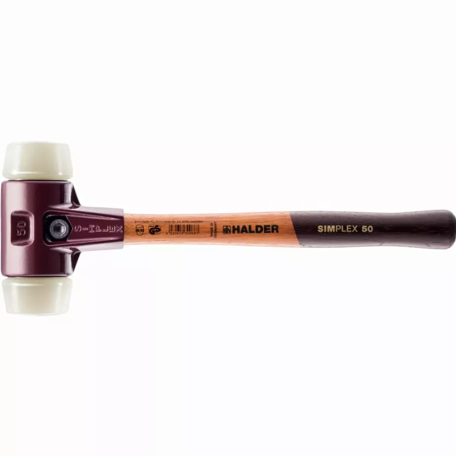 Maillet HALDER SIMPLEX Nylon avec boîtier en fonte malléable et manche en bois - D=80 mm - 3008.080