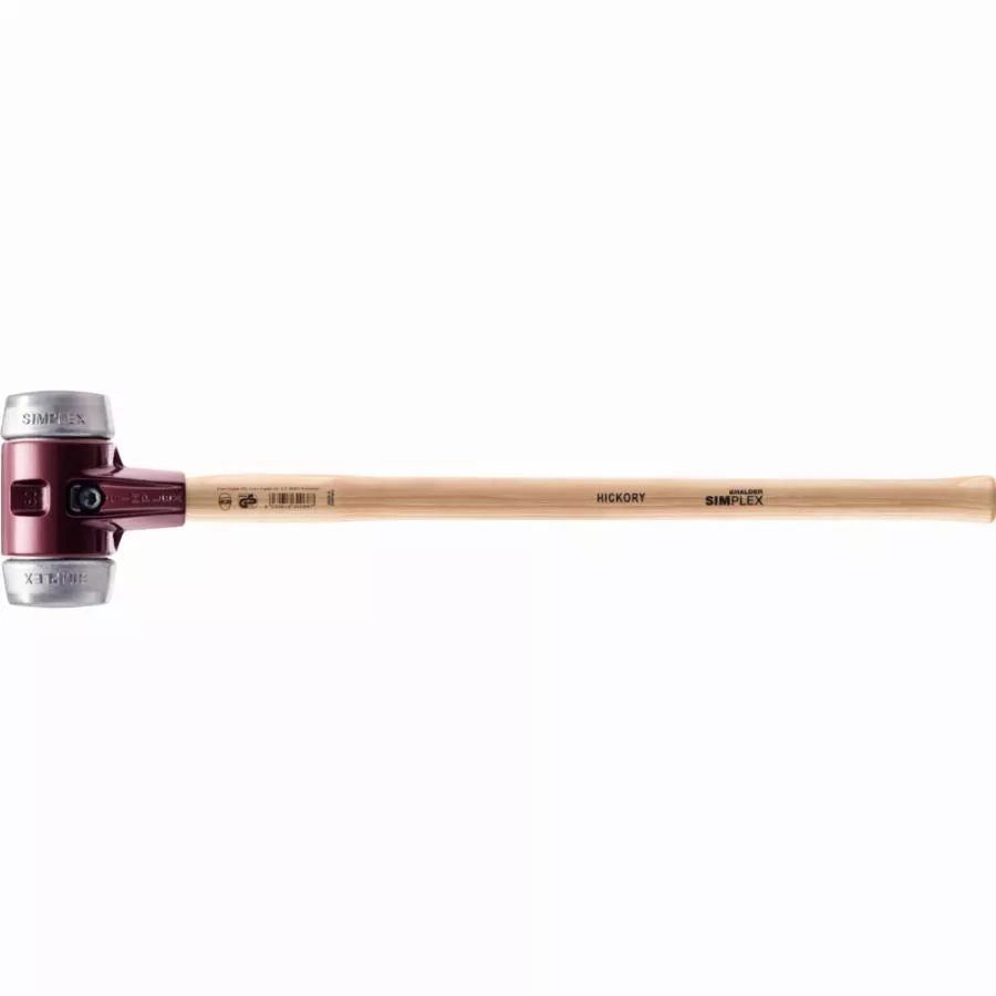 Marteau de frappeur HALDER SIMPLEX Métal doux avec boîtier en fonte malléable, manche en bois hickory de haute qualité - D=80 mm - 3009.081