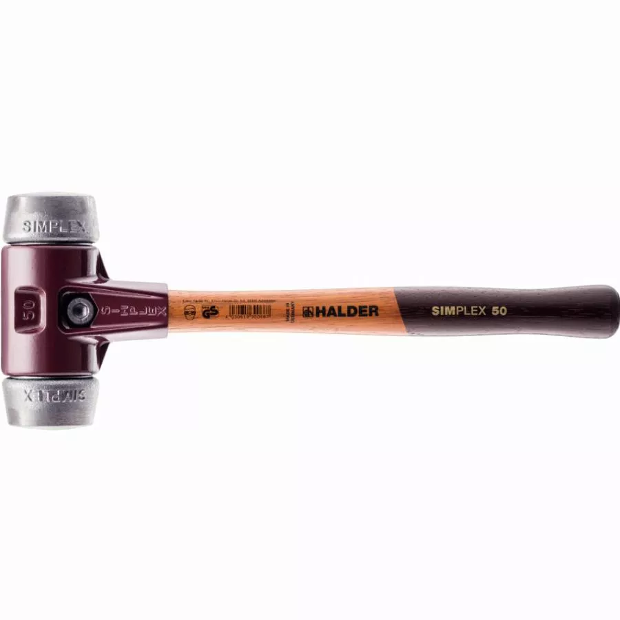 Maillet HALDER SIMPLEX Métal doux avec boîtier en fonte malléable et manche en bois - D=80 mm - 3009.080