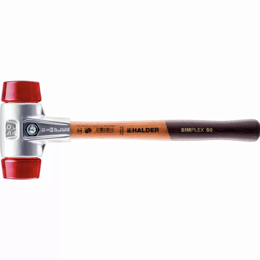 Maillet HALDER SIMPLEX Plastique avec boîtier en aluminium et manche en bois - D=60 mm - 3106.060