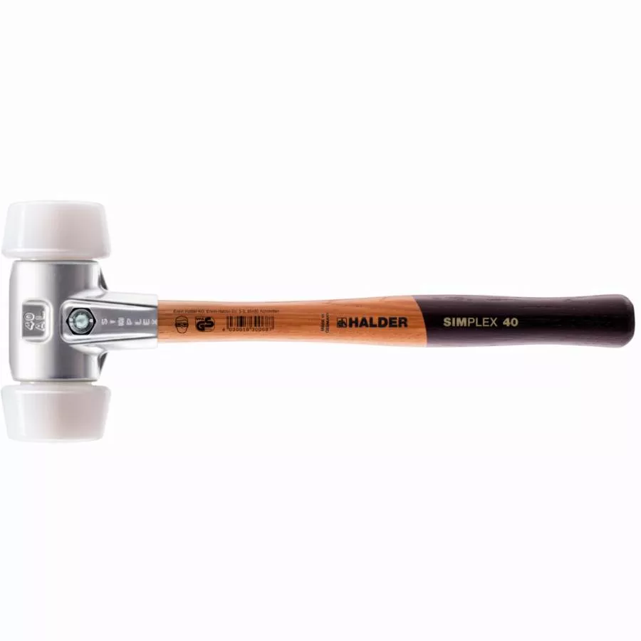 Maillet HALDER SIMPLEX superplastique avec boîtier en aluminium et manche en bois de haute qualité - D=50 mm - 3107.051