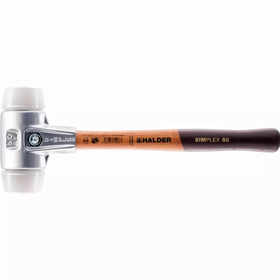 Maillet HALDER SIMPLEX Superplastique avec boîtier en aluminium et manche en bois - D=60 mm - 3107.060
