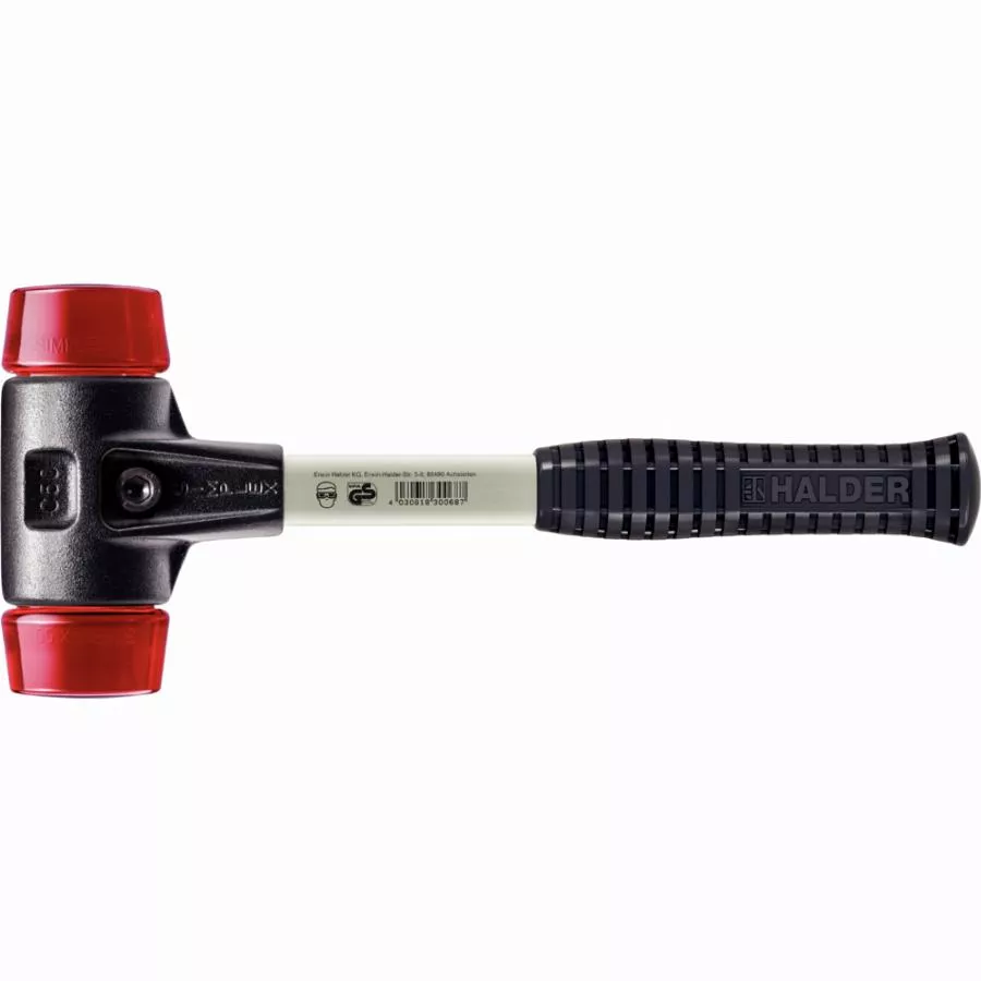 Maillet HALDER SIMPLEX Plastique avec boîtier en fonte malléable renforcée et manche en fibre de verre - D=60 mm - 3706.060