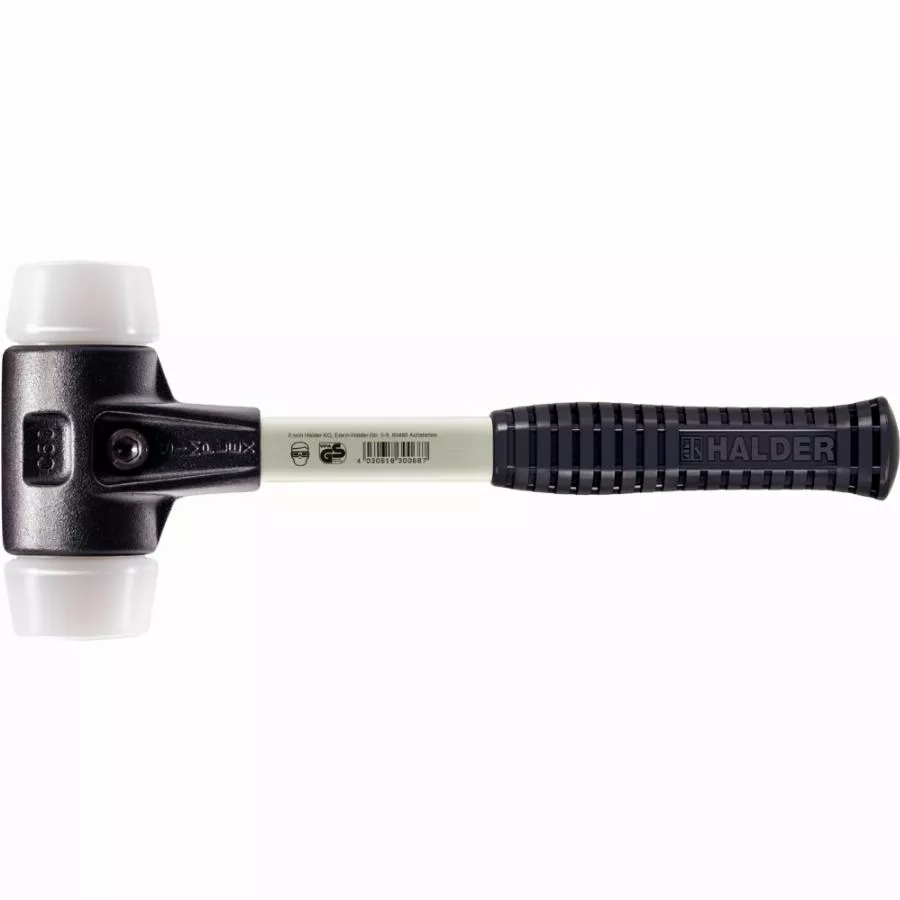Maillet HALDER SIMPLEX Superplastique avec boîtier en fonte malléable renforcée et manche en fibre de verre - D=80 mm - 3707.080