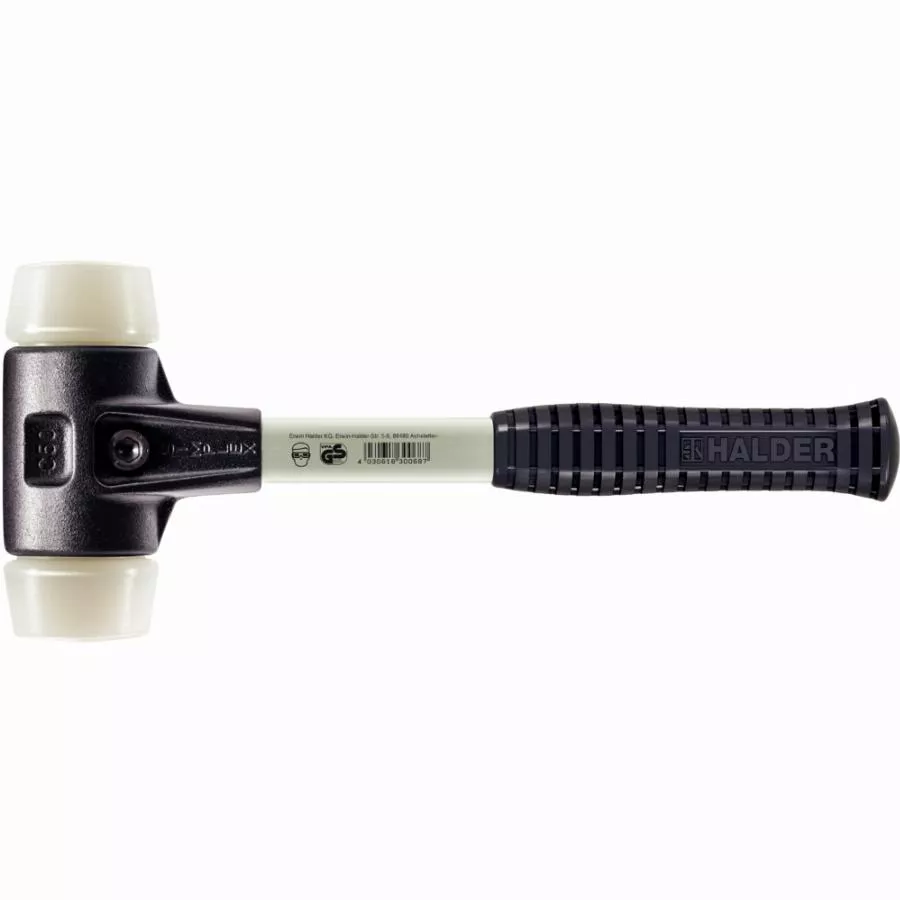 Maillet HALDER SIMPLEX Nylon avec boîtier en fonte malléable renforcée et manche en fibre de verre - D=80 mm - 3708.080