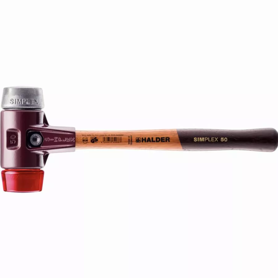 Maillet HALDER SIMPLEX Plastique / métal doux avec boîtier en fonte malléable et manche en bois - D=60 mm - 3069.060