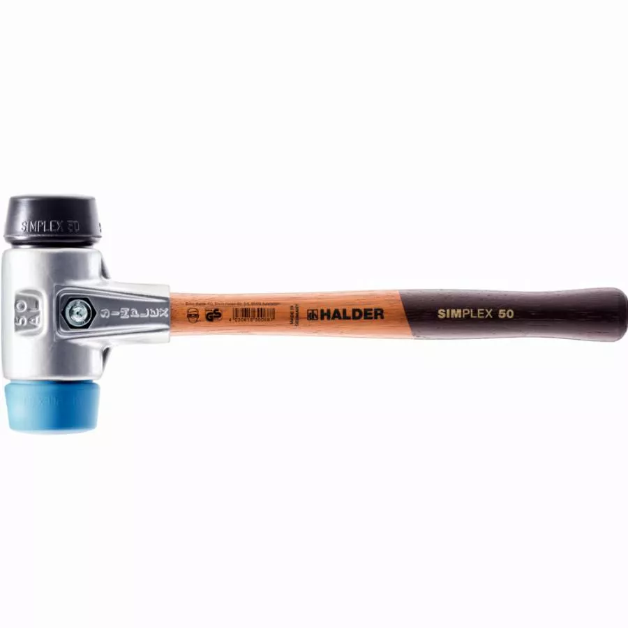Maillet HALDER SIMPLEX TPE souple / TPE souple avec boîtier en aluminium et manche en bois - D=60 mm - 3112.060