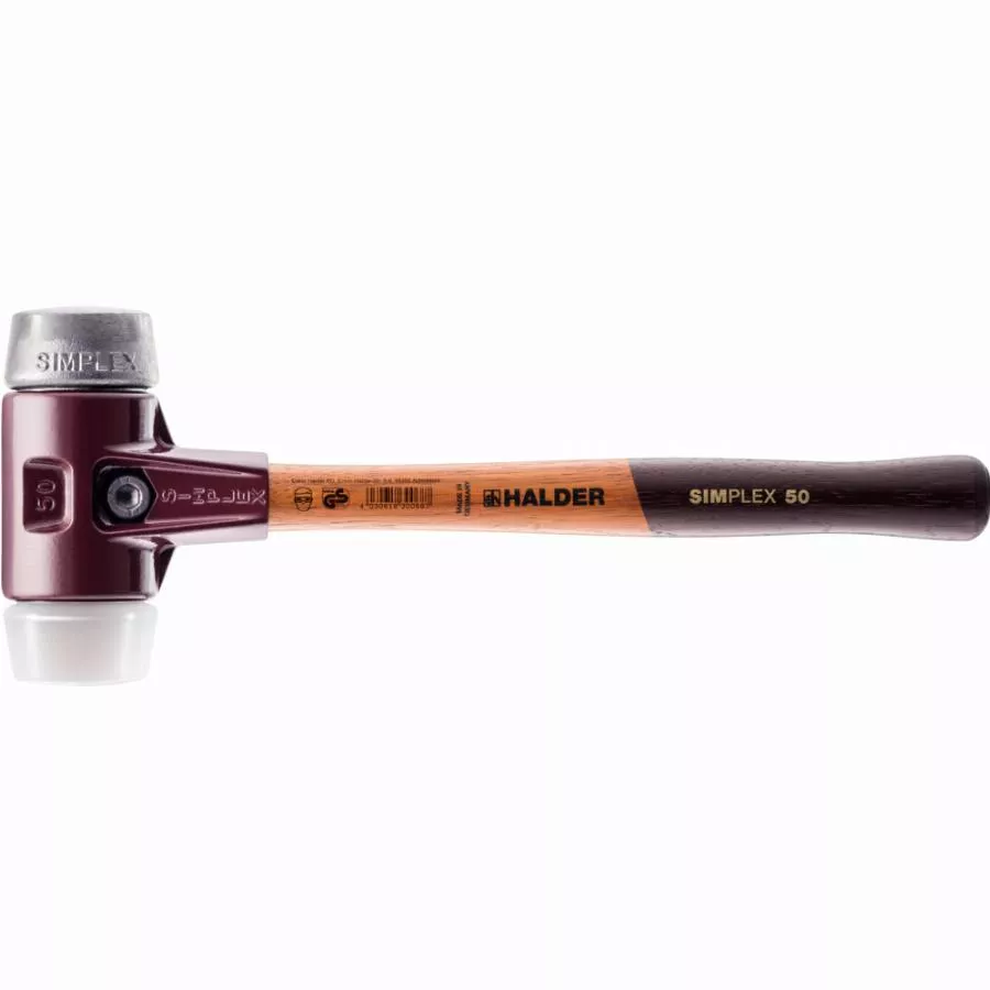 Maillet HALDER SIMPLEX Superplastique / métal doux avec boîtier en fonte malléable et manche en bois - D=80 mm - 3079.080