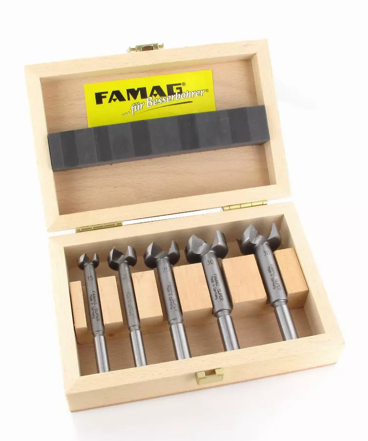 Jeu mèches à façonner au carbure dans coffret de bois 5-pcs. Ø 15,20,25,30,35 mm FAMAG - 1662.505