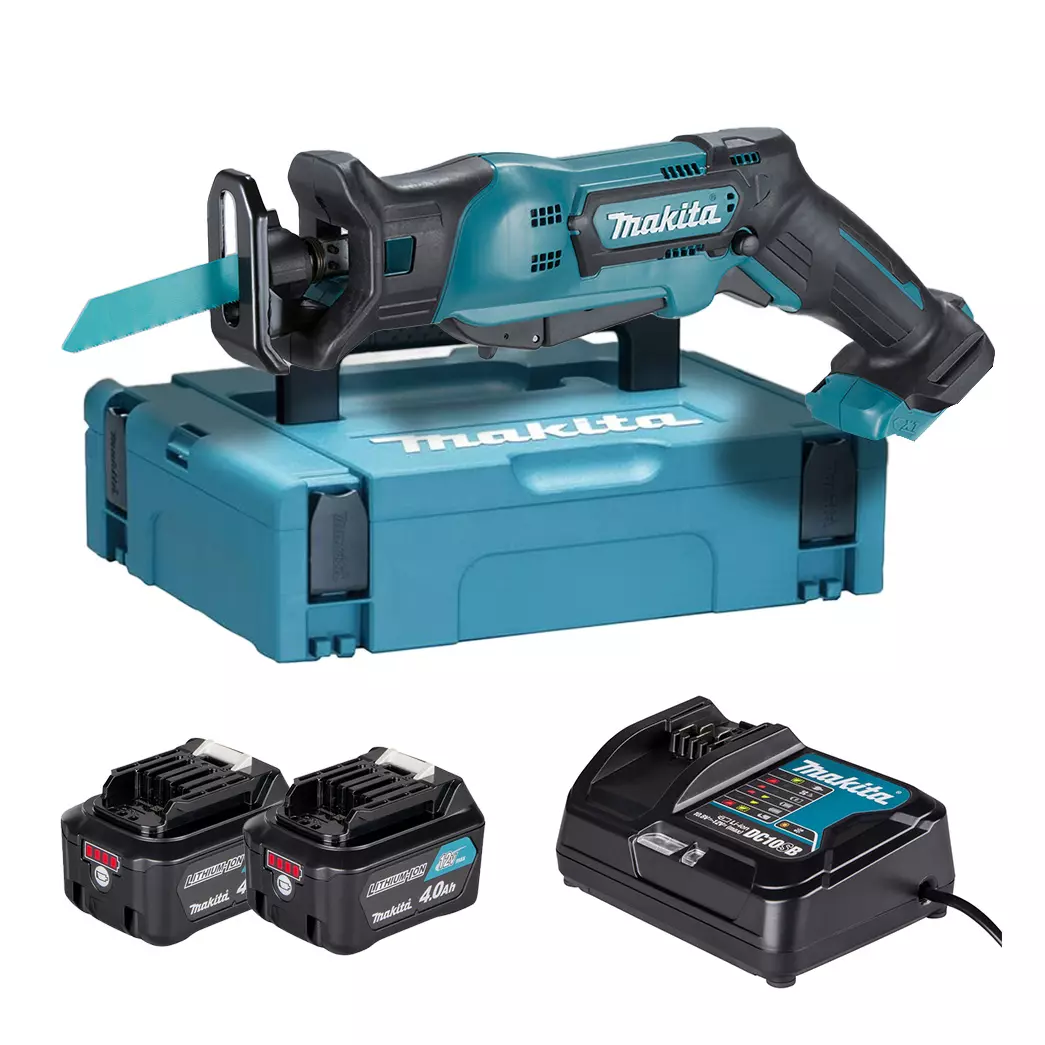 Scie sabre 10.8 V CXT - MAKITA - avec 2 batteries 12V 4.0 Ah - chargeur - MakPac - JR103DSMJ