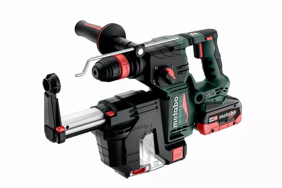 Perforateur burineur KH 18 LTX avec extracteur de poussière BL 24 Q Set ISA - METABO - avec 2 batteries18v 5.5A.h - chargeur - coffret - 601714930