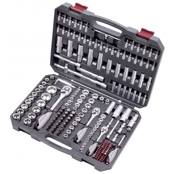 Coffret d'outils universel douilles et accessoires Basic-Line 1/2" 1/4" 3/8" - KRAFTWERK - 200 pièces - 204.104.800