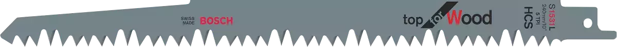 25 Lames de scie sabre S 1531 L Top pour bois - 240 mm - 25 Pièces - BOSCH - 2608650465