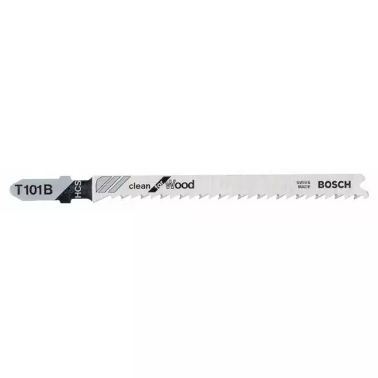 Lame de scie sauteuse 100mm HCS - T 101 B Clean for Wood - BOSCH - bte 100 - 2608637876