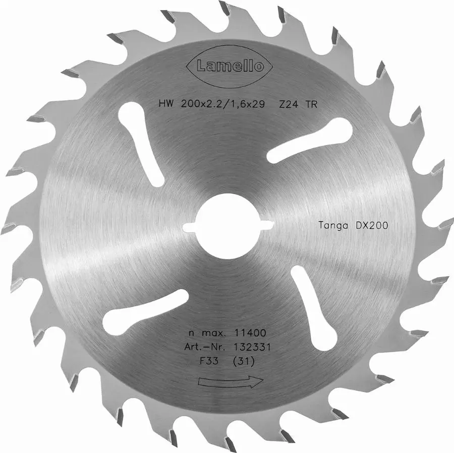 Lame de scie circulaire Ø200 x 2.2 x 29 mm LAMELLO - Métal dur Z24 - Prof.70 mm - Pour fenêtre bois - 132331
