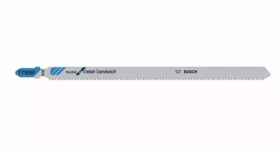 Lame de scie sauteuse T 718 BF flexible pour métal sandwich BOSCH - carte de 3 - 2608636335