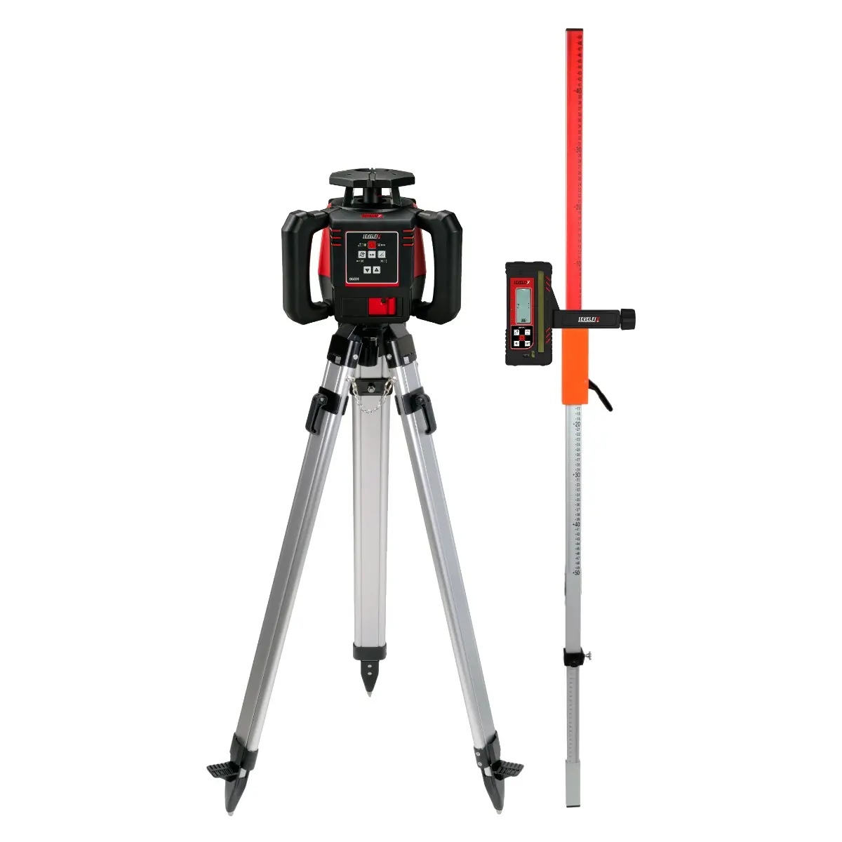 Levelfix 860H Laser rotatif faisceau rouge - Set avec Trépied 1,8 m et Mire de mesure 2,4 m - NETIM - 554811
