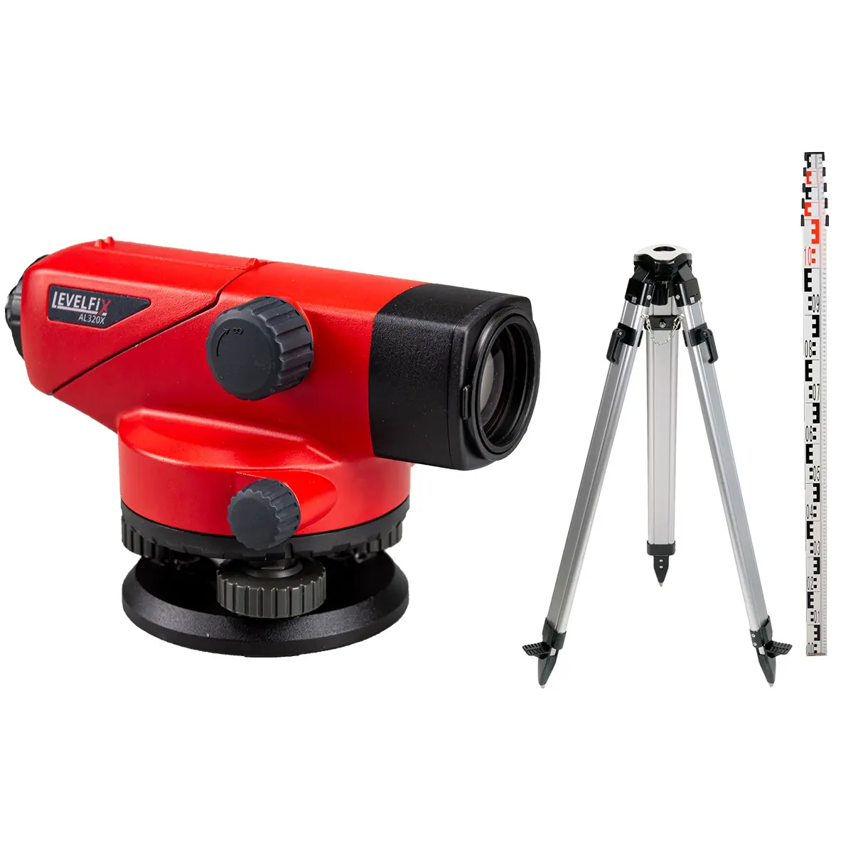 Levelfix AL320X Niveaux Automatique - Set avec Trépied sphérique 1,8 m et Mire-E inclus - NETIM - 554321