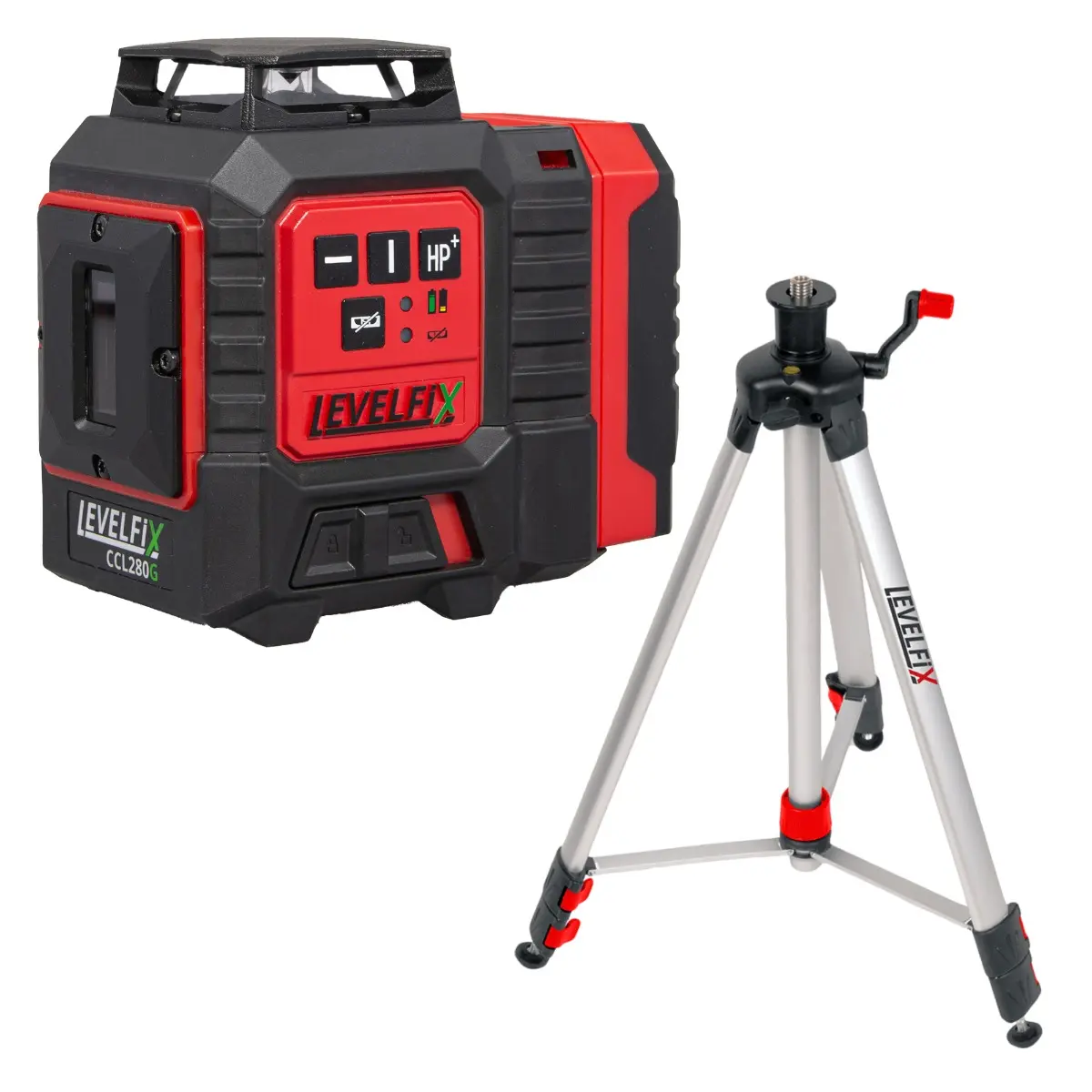 Levelfix CCL280G Laser multiligne vert à projections horizontales et verticales - Set avec Trépied 1,5 m - NETIM - 562801