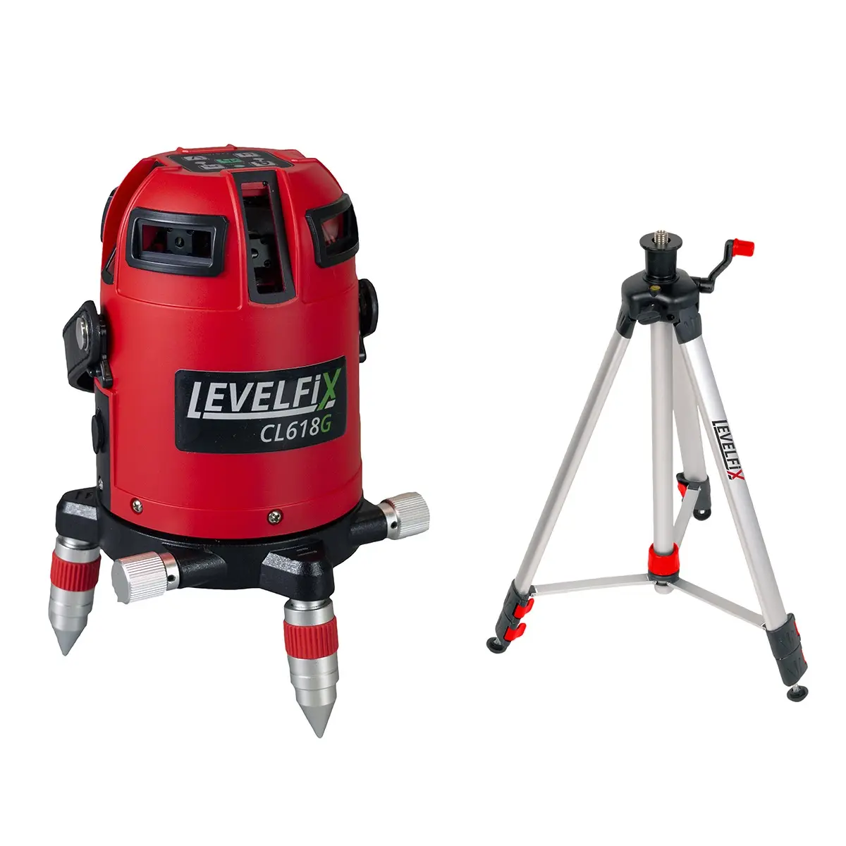 Levelfix CL618G Laser multilignes motorisé vert avec trépied 1,5 m - NETIM - 554130