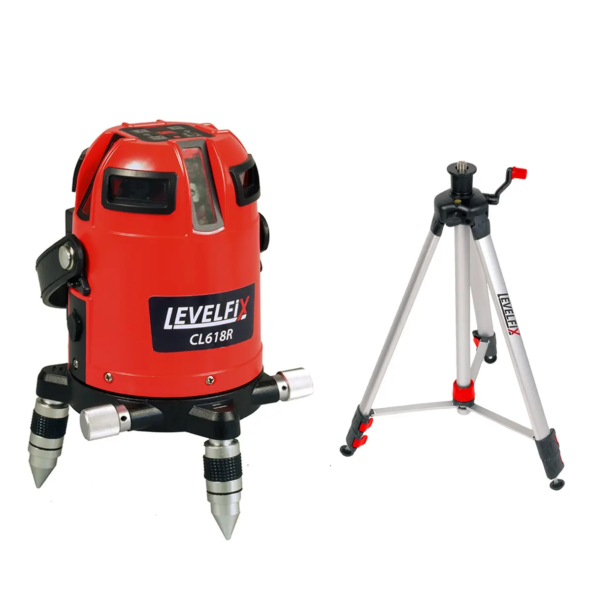 Levelfix CL618R Laser multilignes motorisé rouge avec trépied 1,5 m - NETIM - 554130