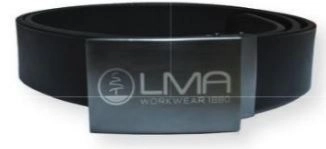 Ceinture cuir et boucle métal gravée LMA - 9197C-BIVOUAC
