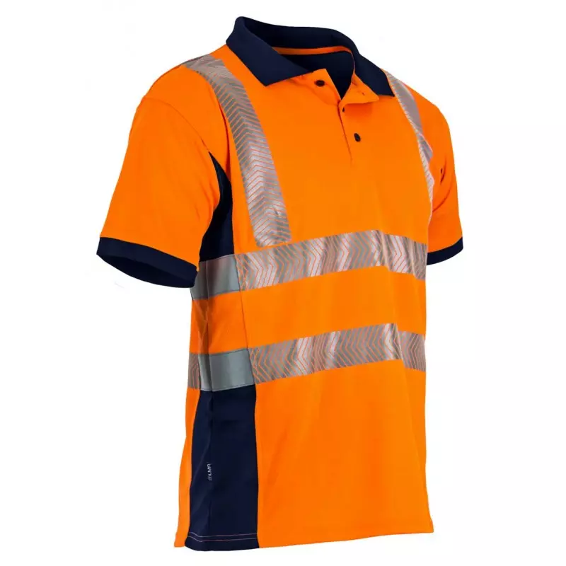 Polo manches courtes Prévoyance haute visibilité, anti-UV - Orange/Marine - LMA - 9154