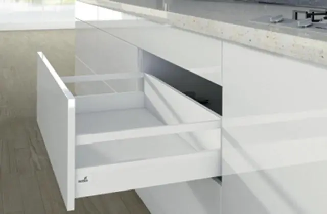 Casserolier HETTICH Arcitech P.550 H.186/94 mm blanc sans coulisse avec tringle - 9149321