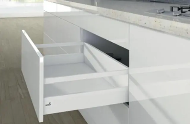 Casserolier HETTICH Arcitech P.650 H.186/94 mm blanc sans coulisse avec tringle - 9149322