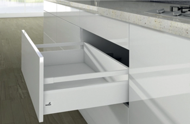 Casserolier Arcitech HETTICH - P.300 H.186/126mm - Blanc sans coulisse avec tringle - 9149337