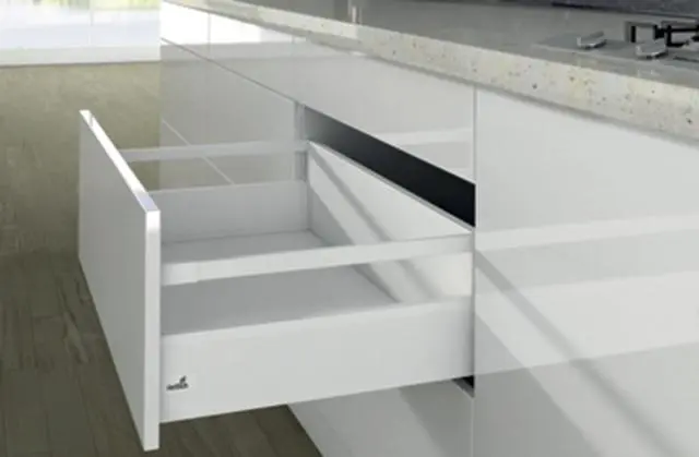 Casserolier Arcitech HETTICH - P.350 H.218/126mm - Blanc sans coulisse avec tringle - 9149368