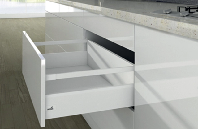 Casserolier Arcitech HETTICH - P.500 H.218/126mm - Blanc sans coulisse avec tringle - 9149371