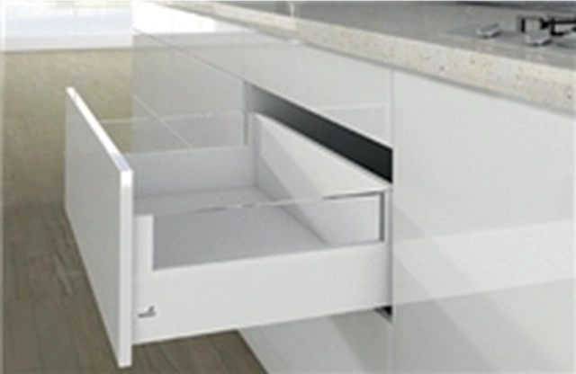 Casserolier Arcitech Designside HETTICH - P.450 H.218/126mm - Blanc sans coulisse avec rehausse en verre - 9149379