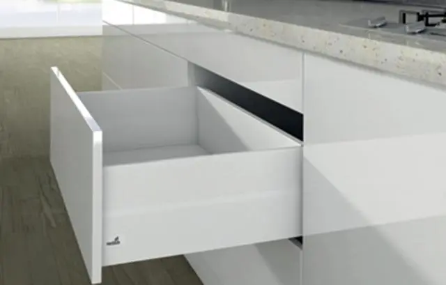 Casserolier Arcitech Topside HETTICH - P.400 H.218/126mm - blanc sans coulisse avec rehausse métal - 9149383