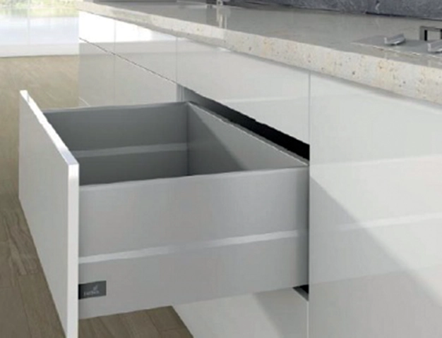 Casserolier Arcitech Topside HETTICH - P.650 H.250/126mm - blanc sans coulisse avec rehausse métal - 9149420