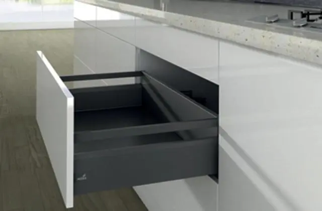 Casserolier Arcitech HETTICH - P.450 H.186/126mm - anthracite sans coulisse avec tringle - 9150564